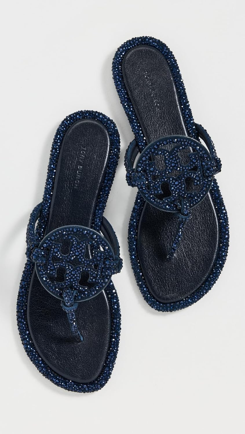 image:imageTory Burch Womens Miller Knotted Pave SandalsNew Navy