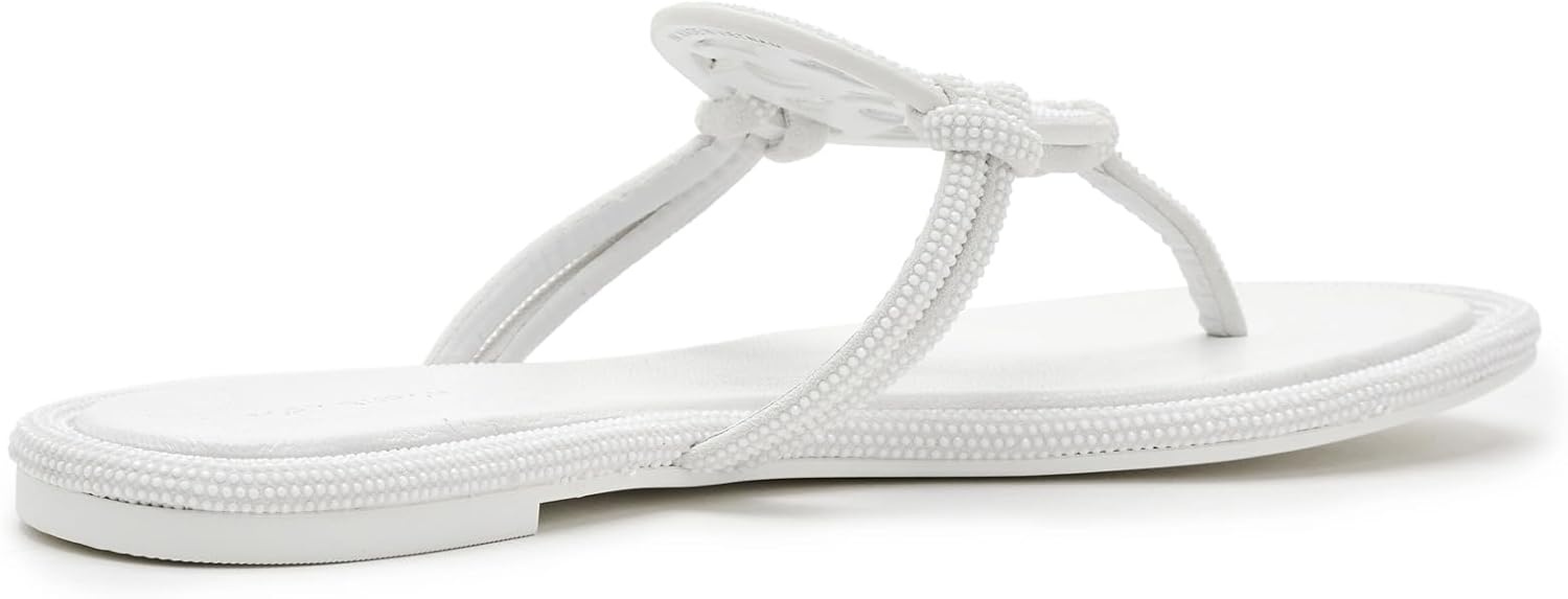 image:imageTory Burch Womens Miller Knotted Pave SandalsOptical White