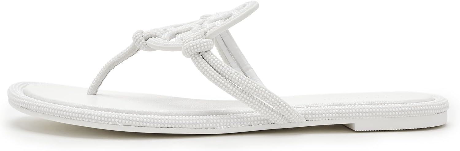 image:imageTory Burch Womens Miller Knotted Pave SandalsOptical White