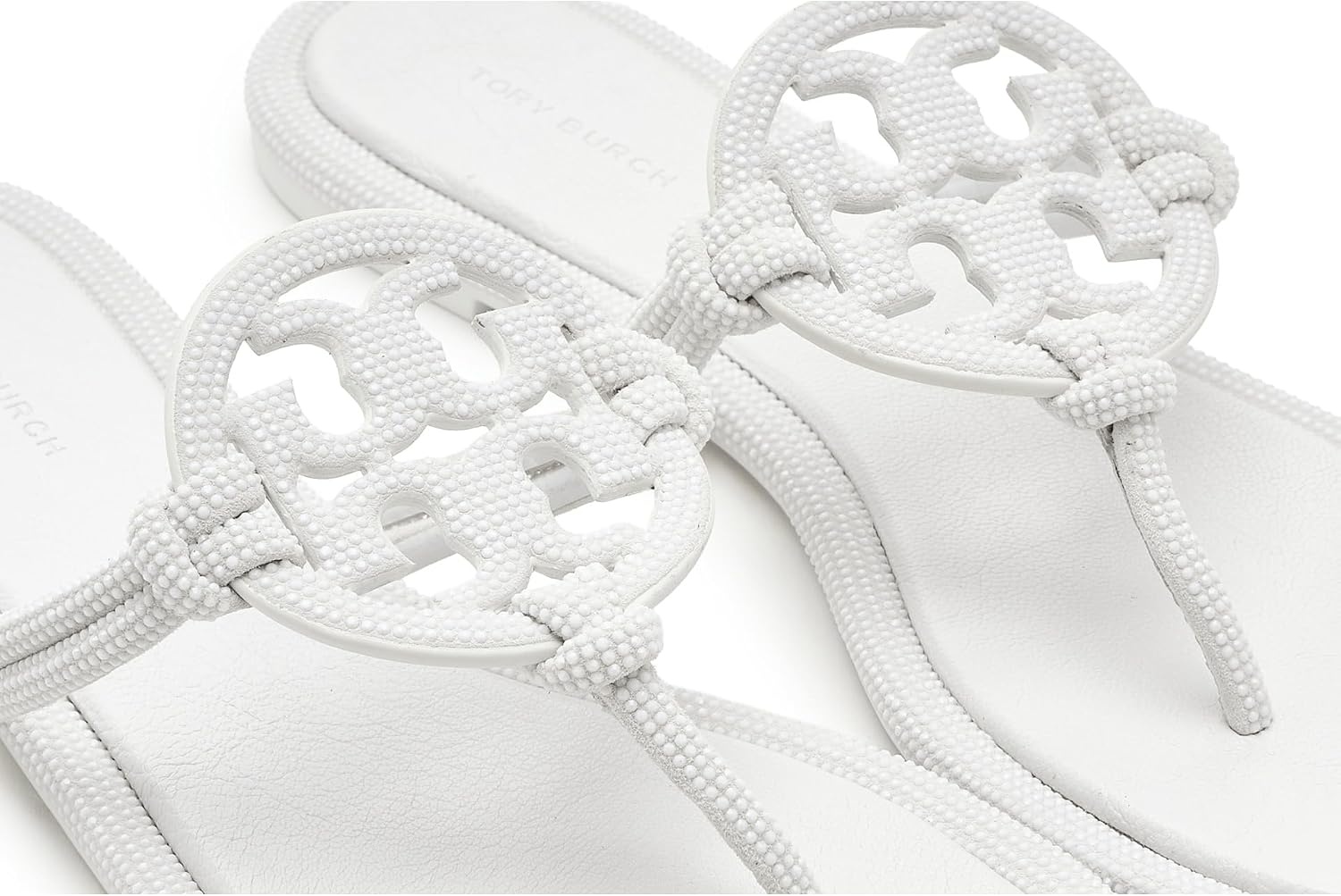 image:imageTory Burch Womens Miller Knotted Pave SandalsOptical White