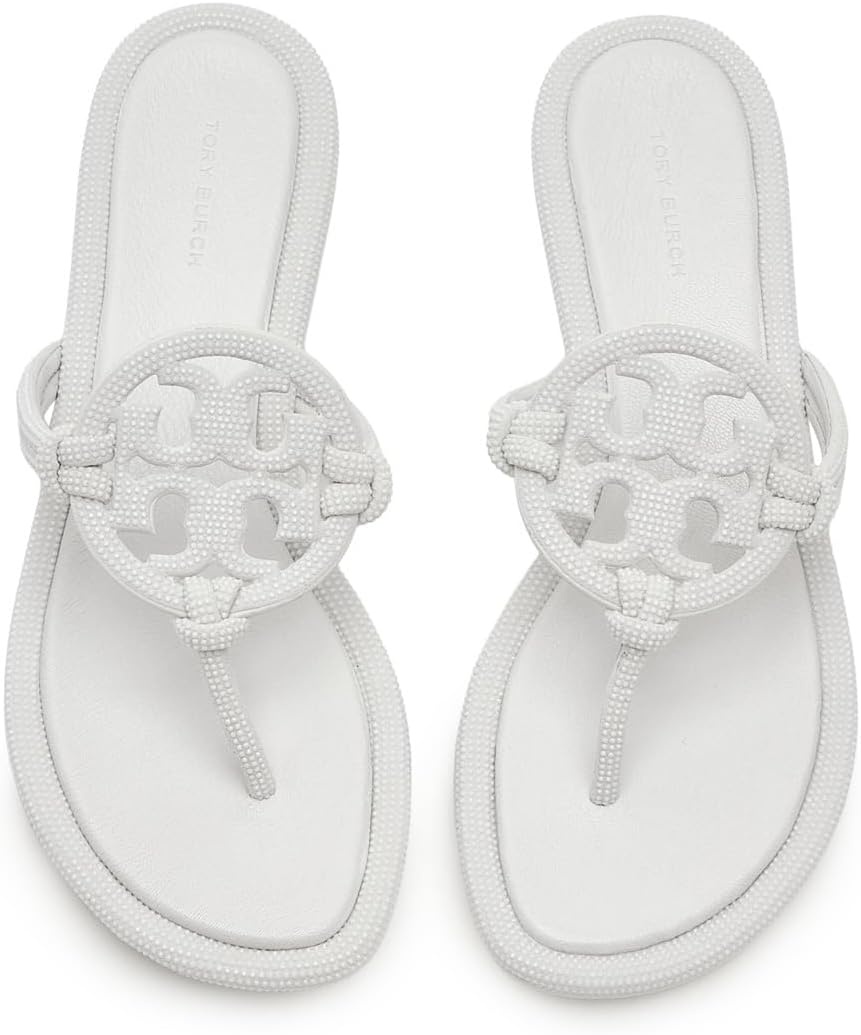 image:imageTory Burch Womens Miller Knotted Pave SandalsOptical White
