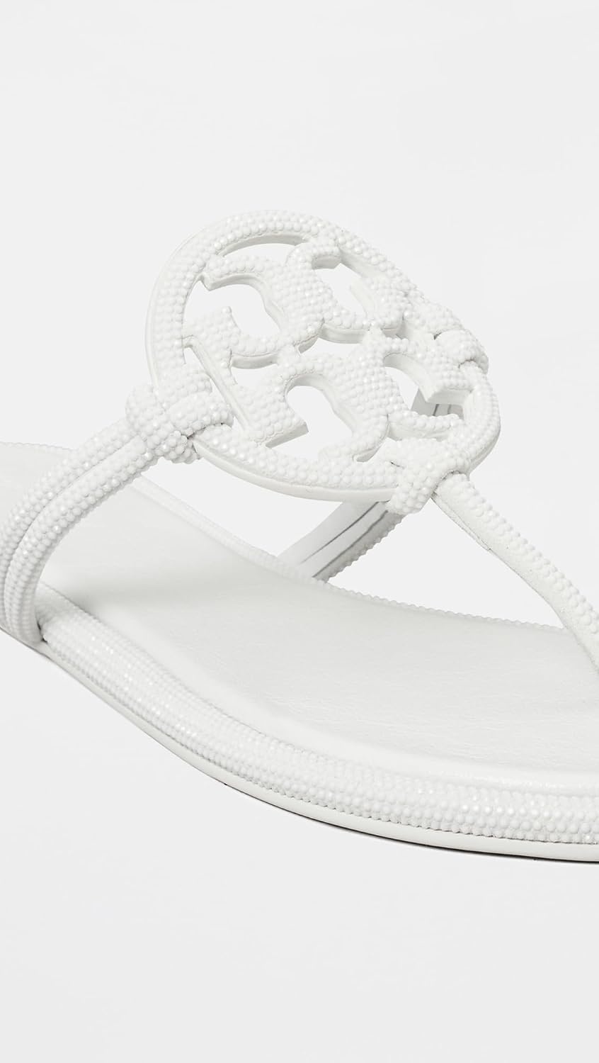 image:imageTory Burch Womens Miller Knotted Pave SandalsOptical White