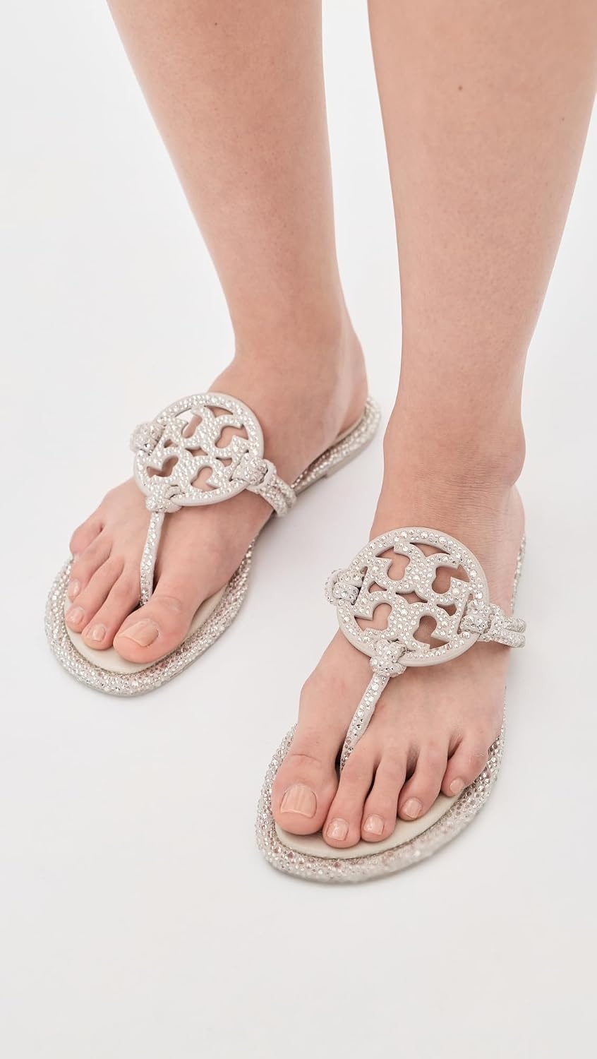 image:imageTory Burch Womens Miller Knotted Pave SandalsPearl