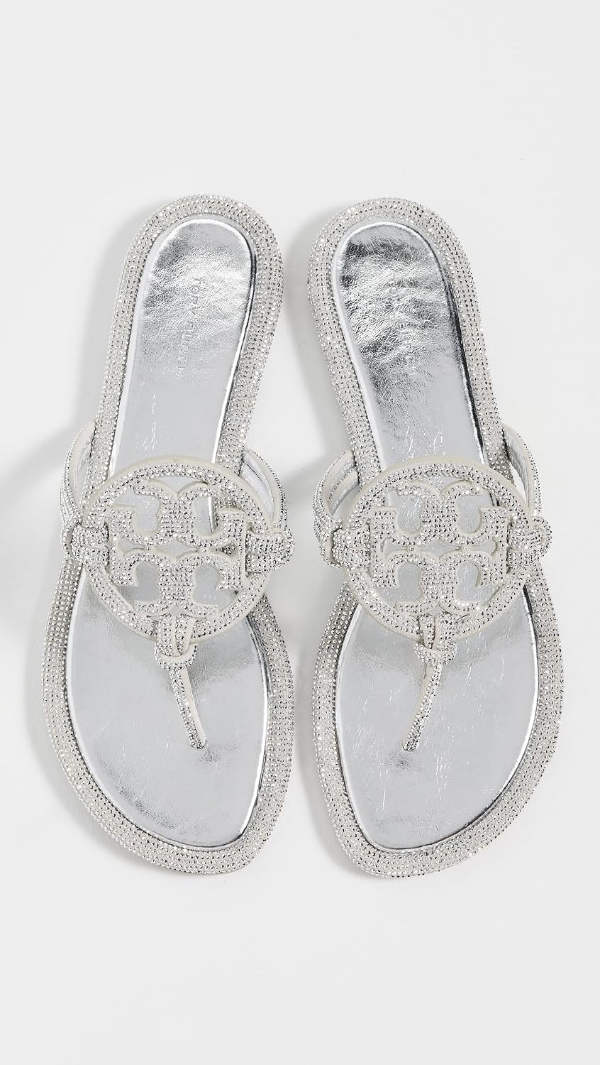 image:imageTory Burch Womens Miller Knotted Pave SandalsSilver