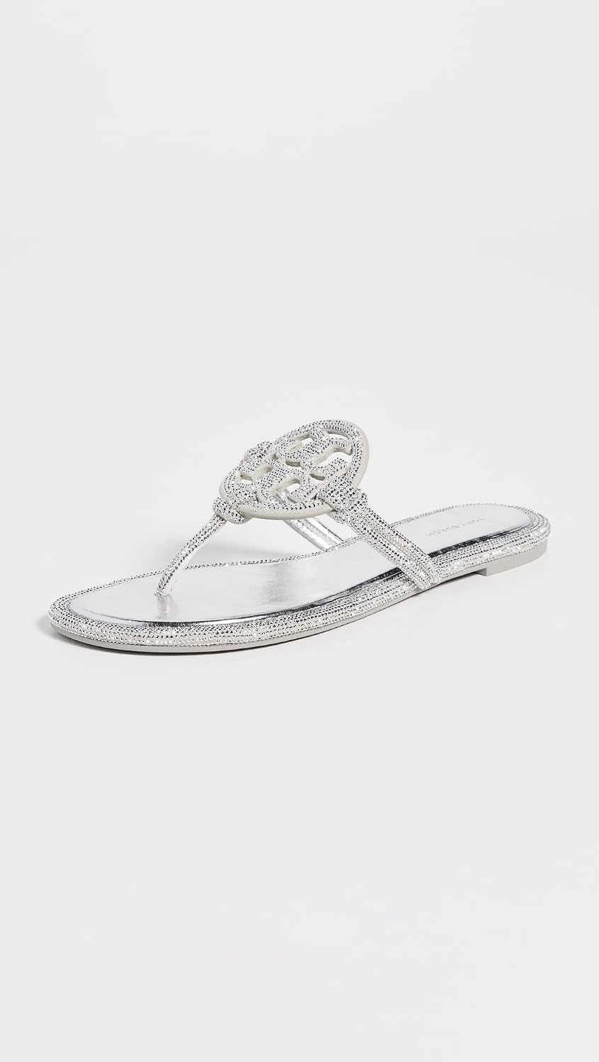 image:imageTory Burch Womens Miller Knotted Pave SandalsSilver