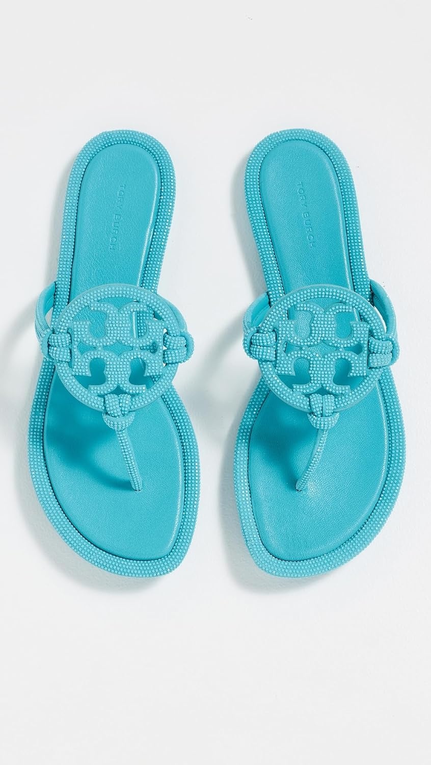 image:imageTory Burch Womens Miller Knotted Pave SandalsSoft Turquoise