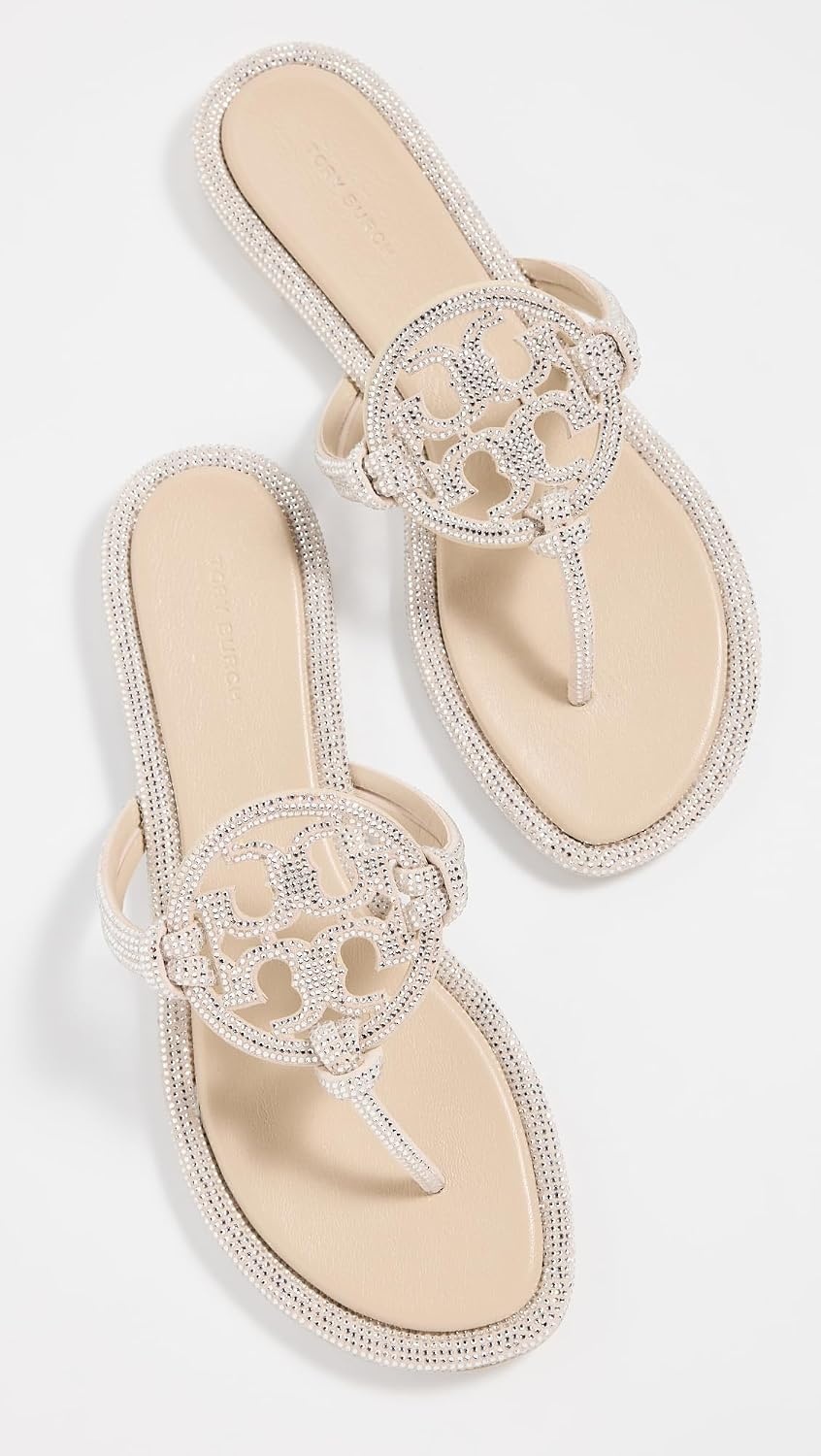 image:imageTory Burch Womens Miller Knotted Pave SandalsStone Gray