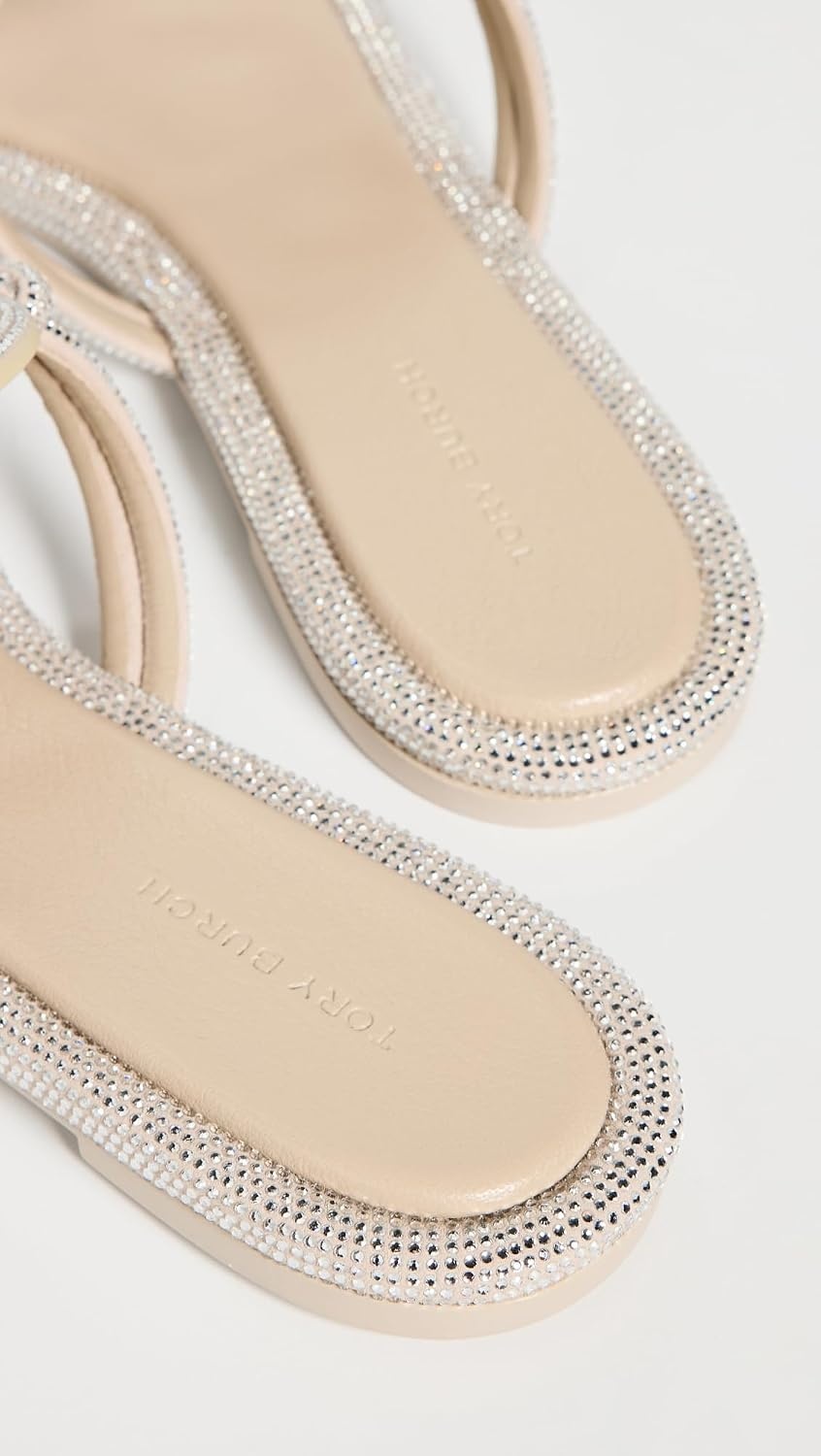 image:imageTory Burch Womens Miller Knotted Pave SandalsStone Gray