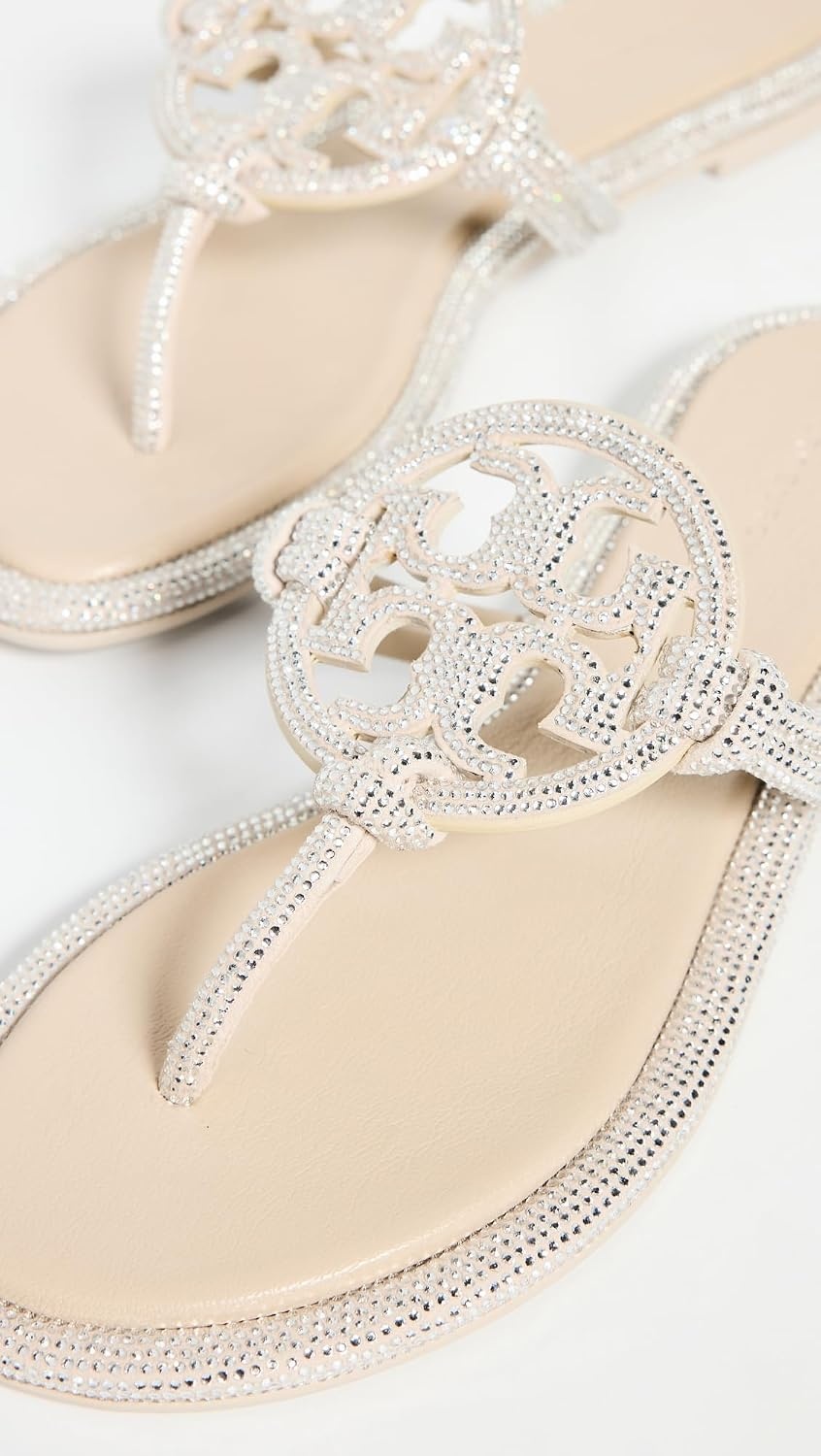 image:imageTory Burch Womens Miller Knotted Pave SandalsStone Gray