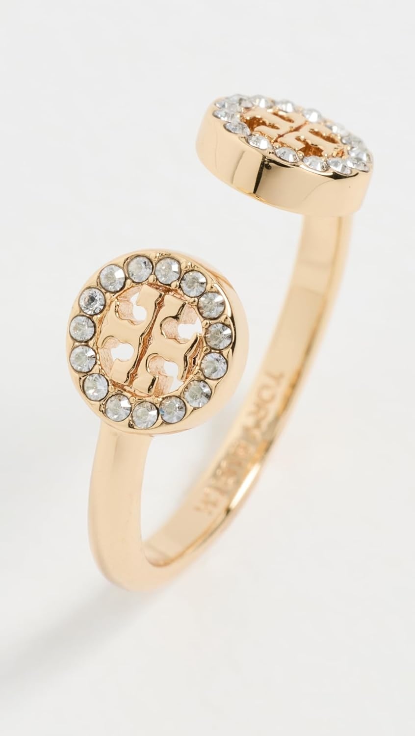 image:imageTory Burch Womens Miller Pave Open Ring Tory GoldCrystal 7