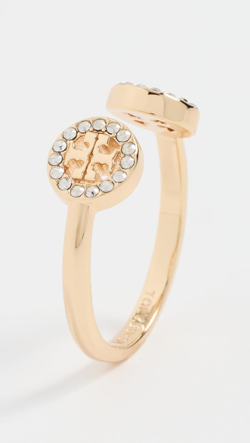 image:imageTory Burch Womens Miller Pave Open Ring Tory GoldCrystal 7