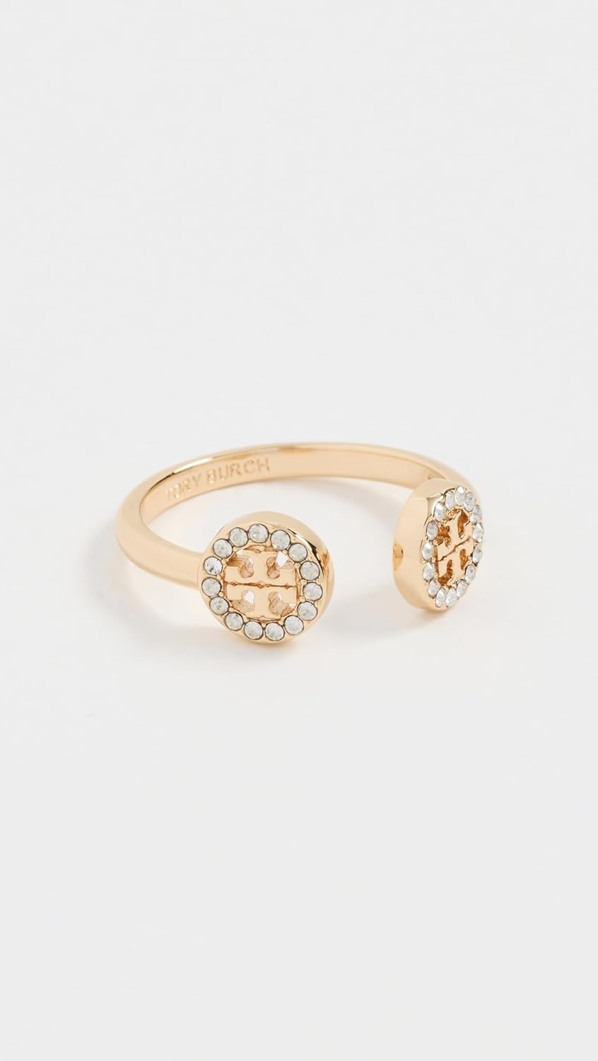 image:imageTory Burch Womens Miller Pave Open Ring Tory GoldCrystal 7