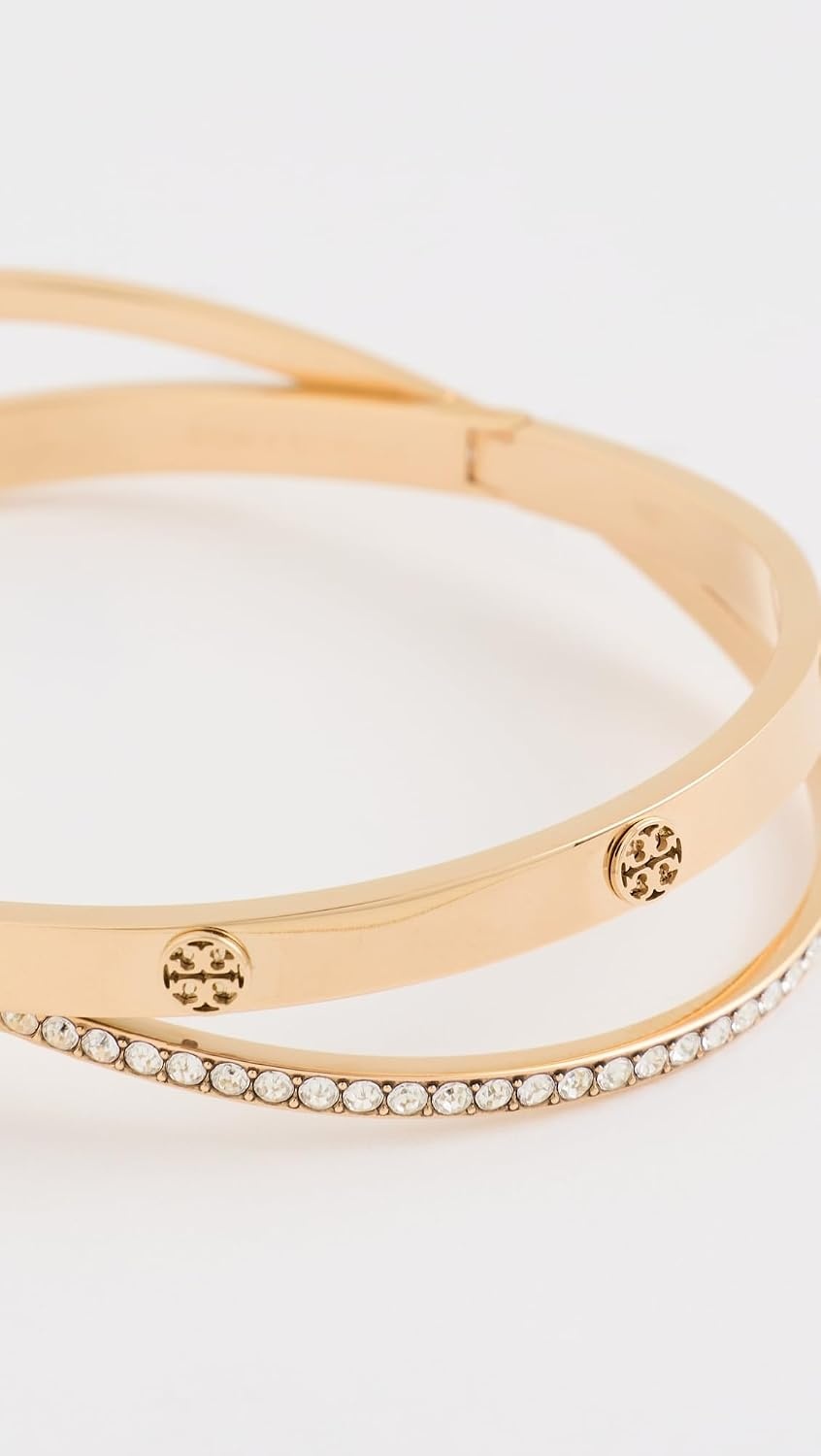 image:imageTory Burch Womens Miller Small Crisscross BangleTory Gold Crystal