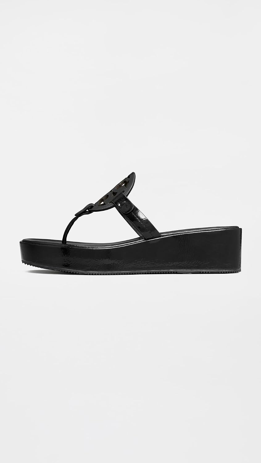image:imageTory Burch Womens Miller Wedge SandalsPerfect Black Patent