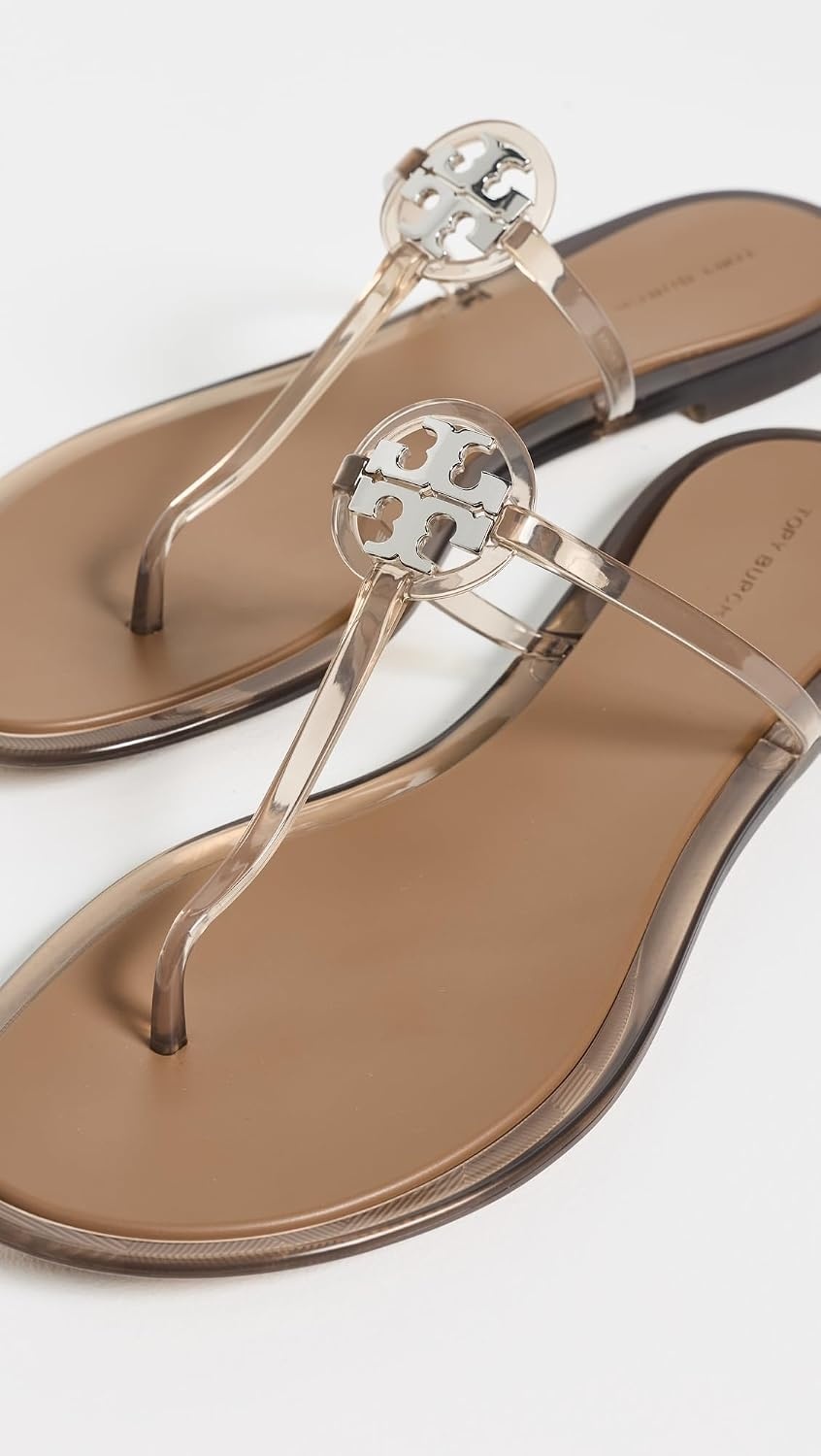 image:imageTory Burch Womens Mini Miller Flip FlopsTransparent Almond Flour
