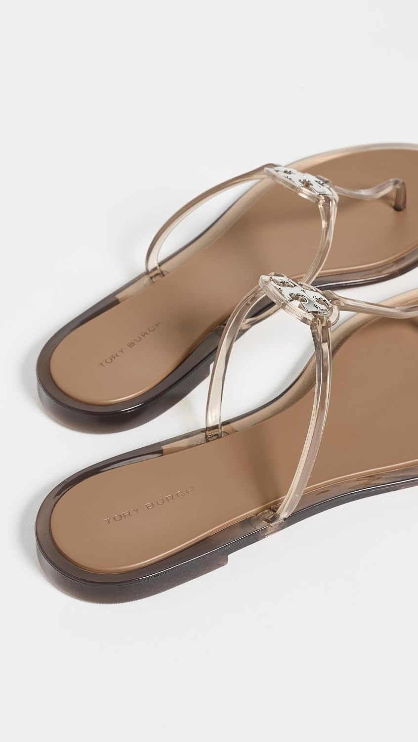 image:imageTory Burch Womens Mini Miller Flip FlopsTransparent Almond Flour