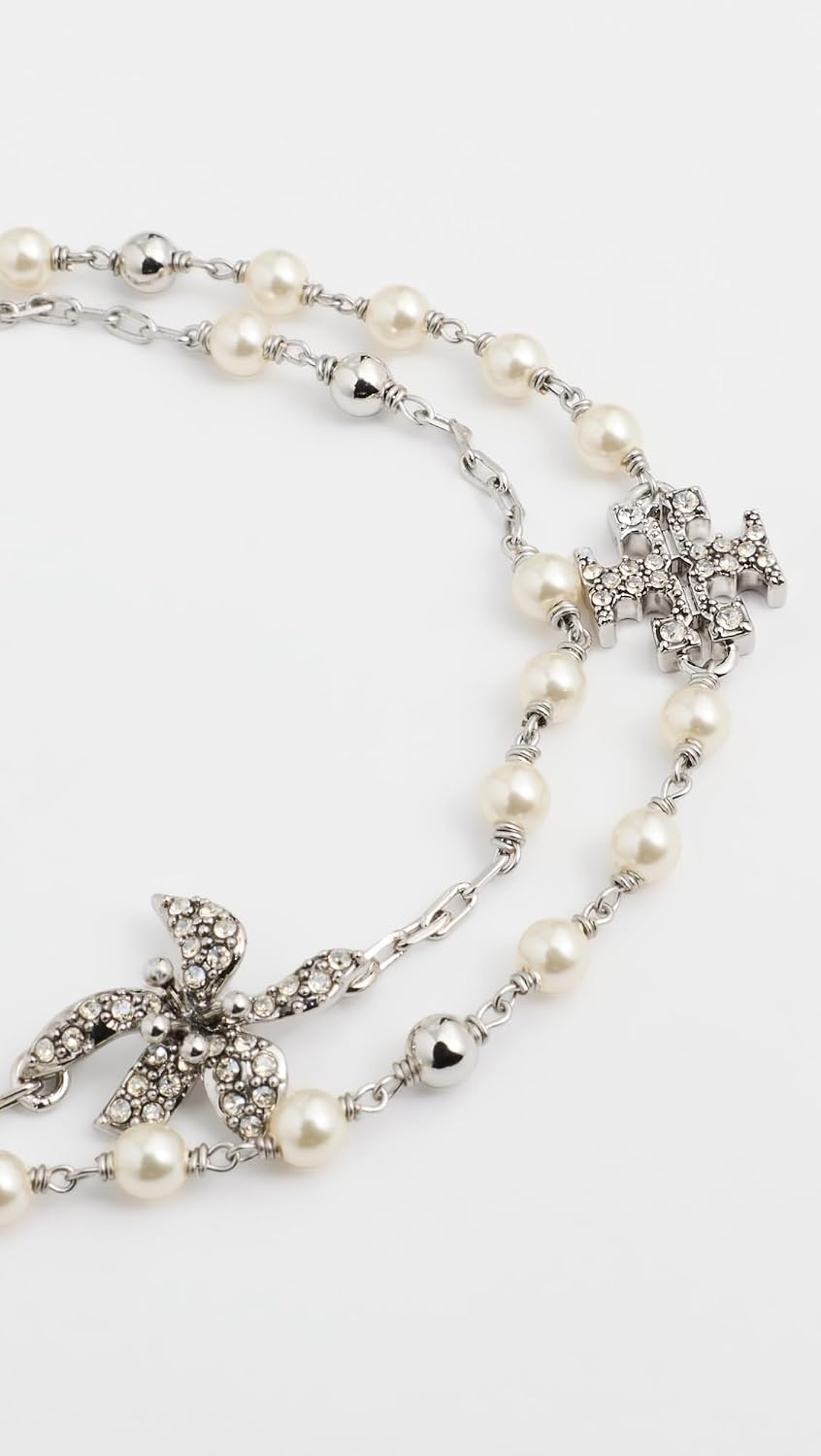 image:imageTory Burch Womens Moondance Multi Strand Pearl BraceletTory Silver Pearl Crystal