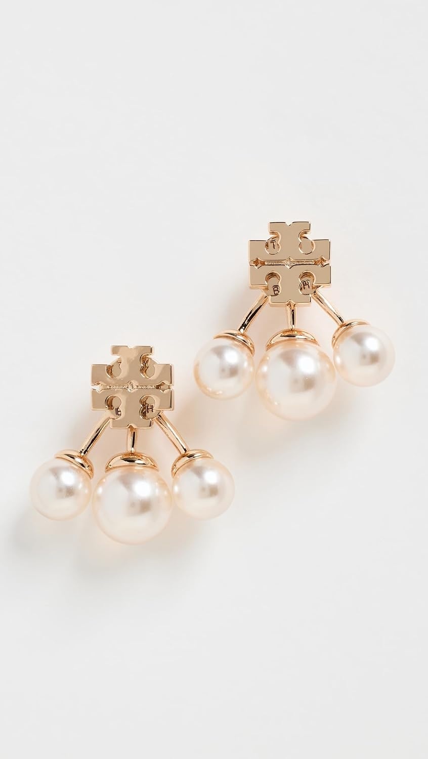 image:imageTory Burch Womens Moondance Pearl FrontBack EarringsTory GoldCream