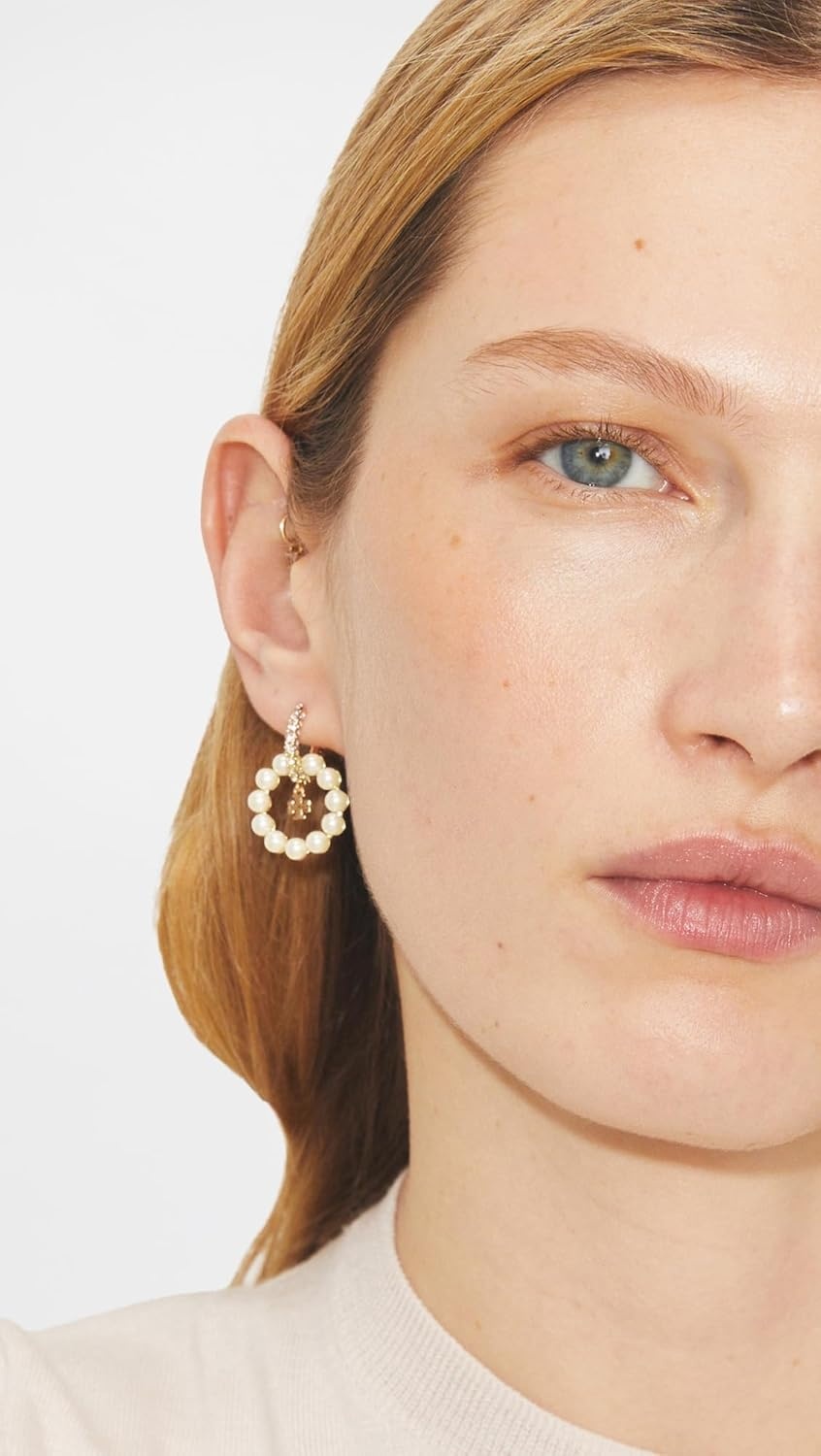 image:imageTory Burch Womens Moondance Pearl Hoop EarringsPearl