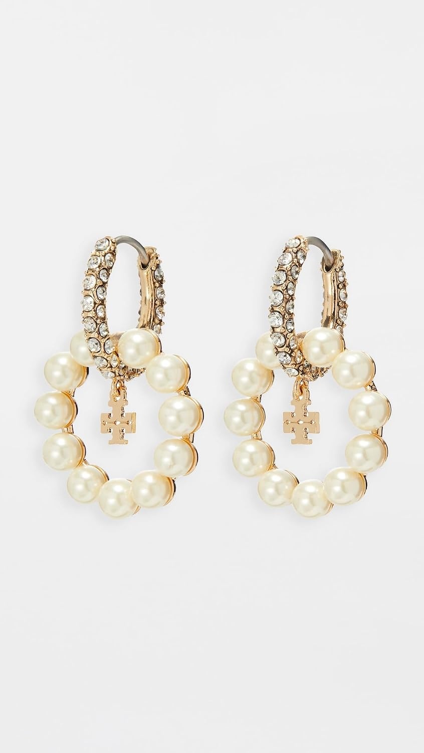 image:imageTory Burch Womens Moondance Pearl Hoop EarringsPearl