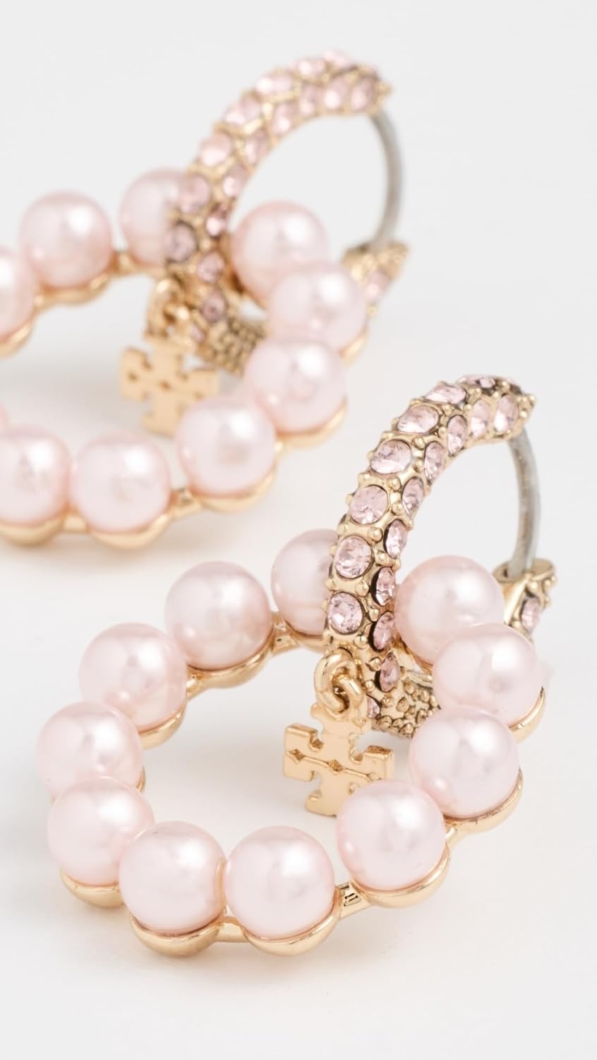 image:imageTory Burch Womens Moondance Pearl Hoop EarringsPink