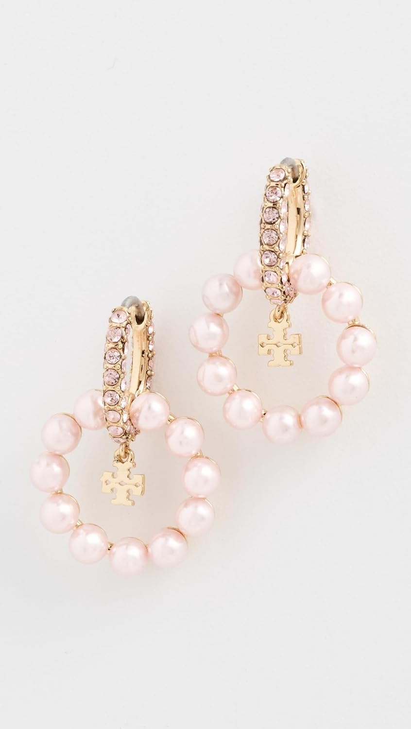 image:imageTory Burch Womens Moondance Pearl Hoop EarringsPink
