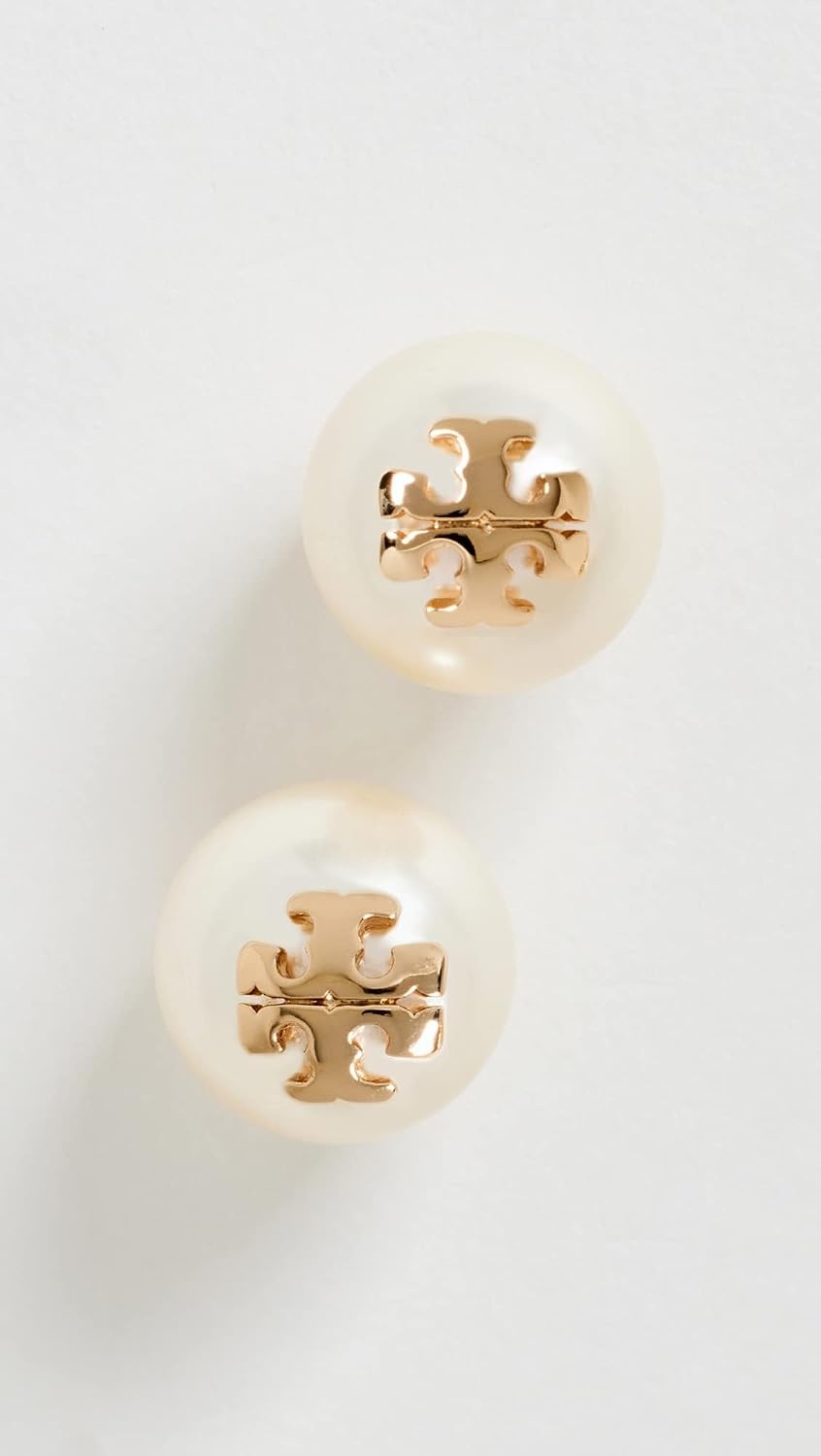 image:imageTory Burch Womens Moondance Pearl Stud EarringsIvoryTory Gold