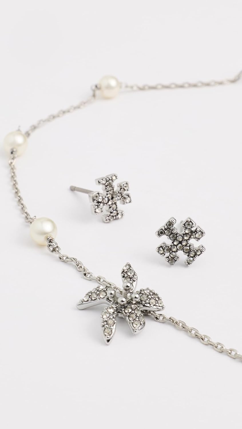 image:imageTory Burch Womens Moondance Pendant and Earrings Gift SetTory Silver Pearl