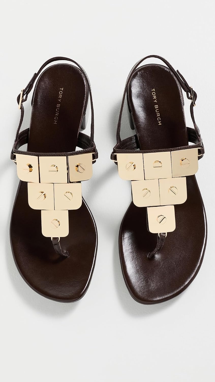 image:imageTory Burch Womens Multi Screw Heeled SandalsDark Cocoa