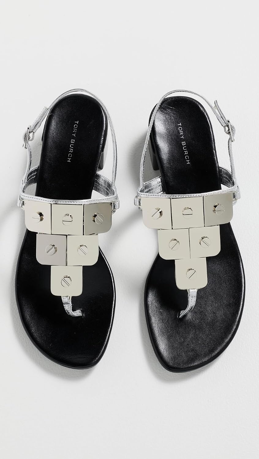 image:imageTory Burch Womens Multi Screw Heeled SandalsSilver