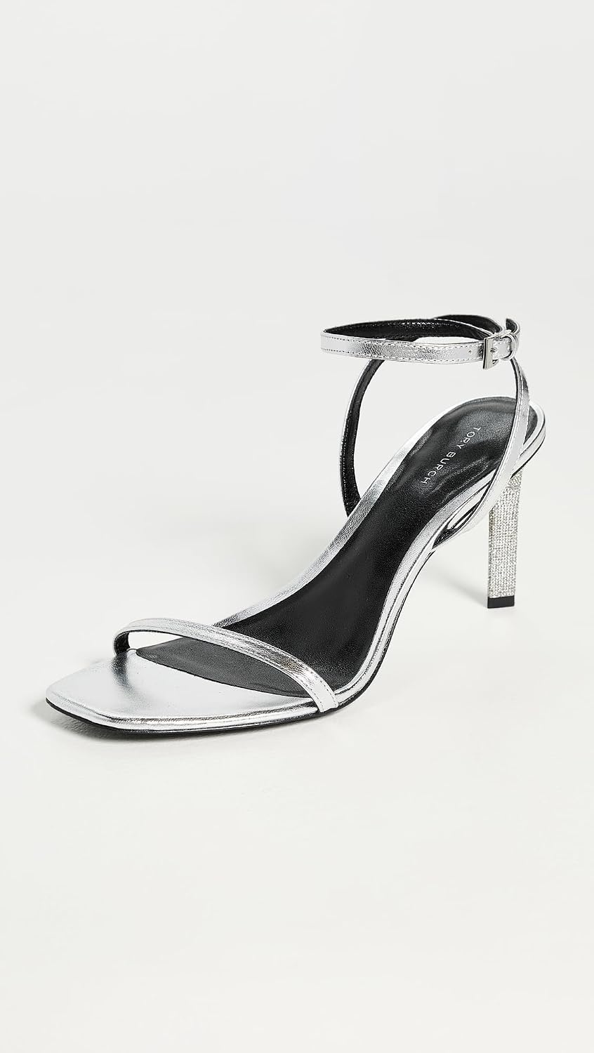 image:imageTory Burch Womens Pave Heeled Sandals 90mmSilver
