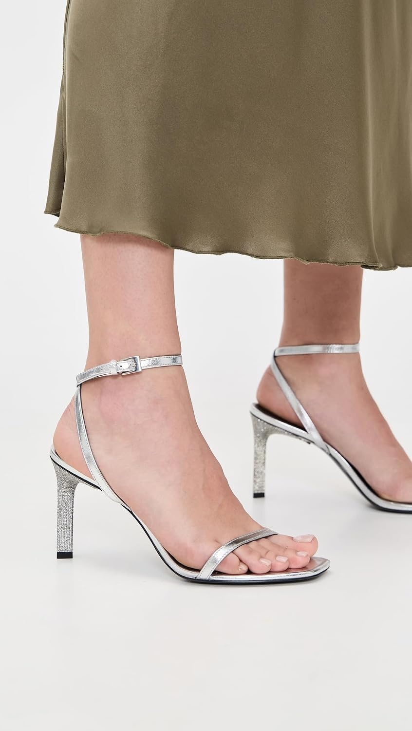 image:imageTory Burch Womens Pave Heeled Sandals 90mmSilver