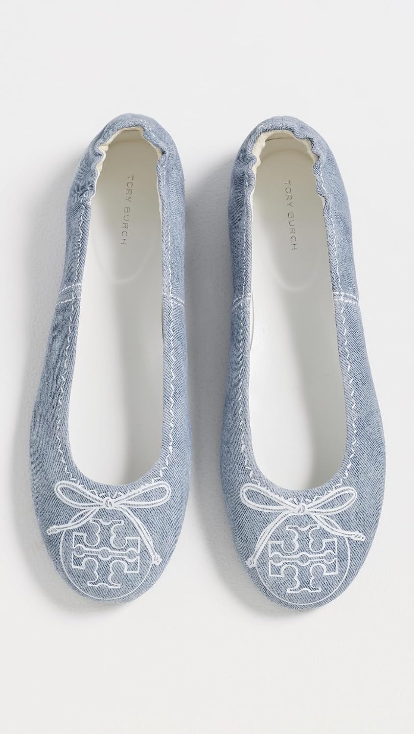 image:imageTory Burch Womens Reva Travel Ballet FlatsBlue Cloud