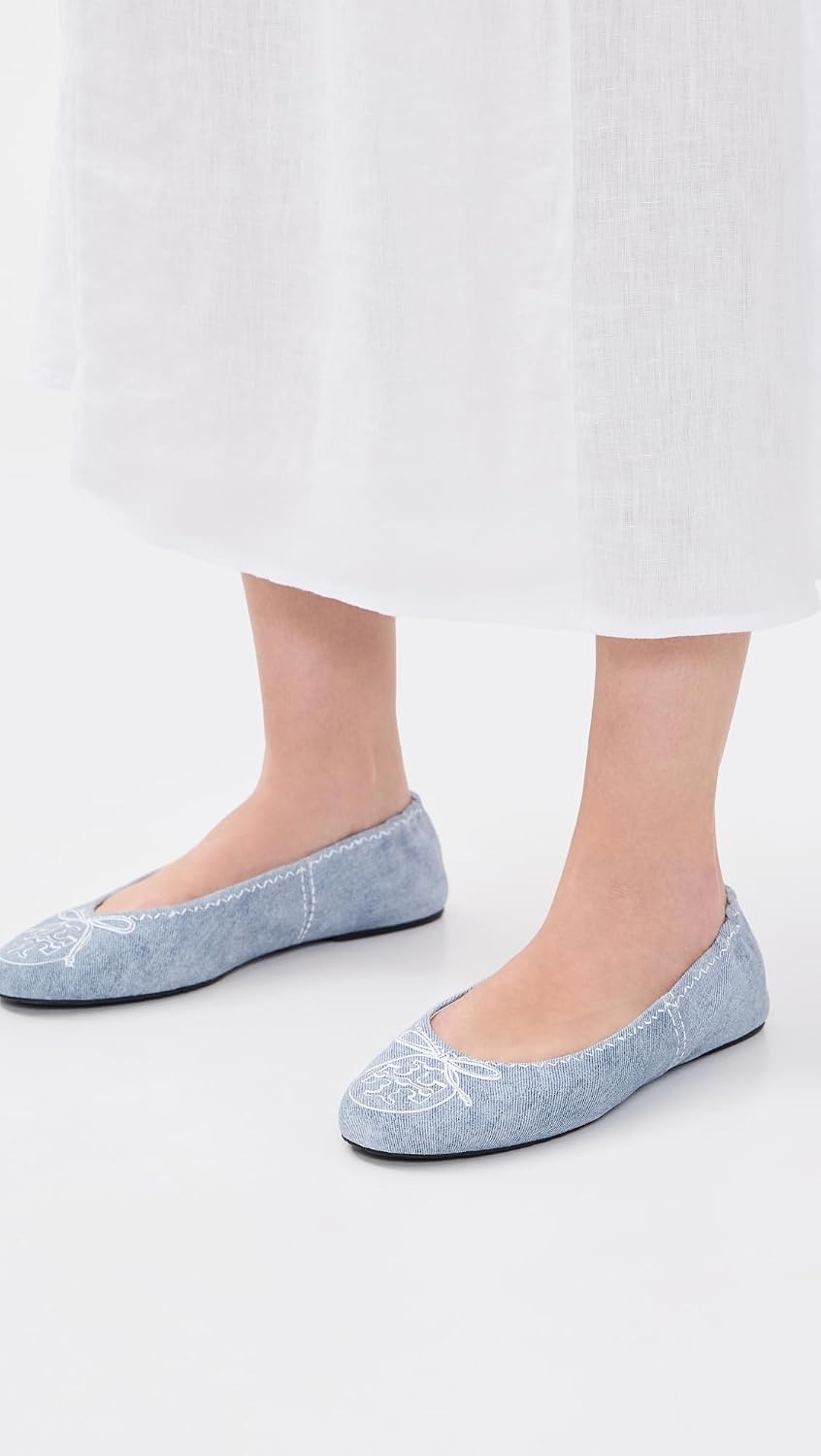 image:imageTory Burch Womens Reva Travel Ballet FlatsBlue Cloud