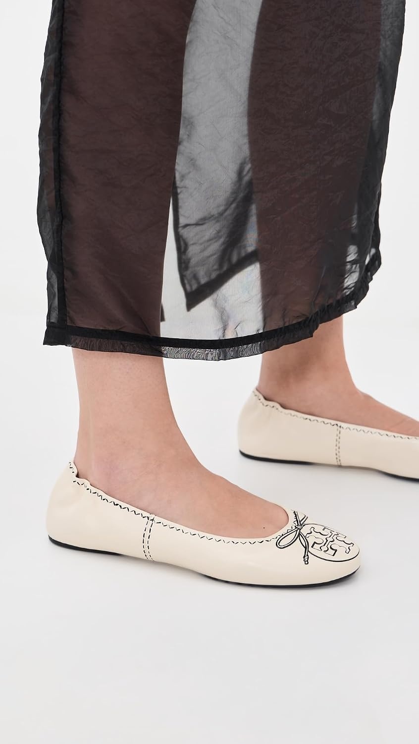 image:imageTory Burch Womens Reva Travel Ballet FlatsNew Cream