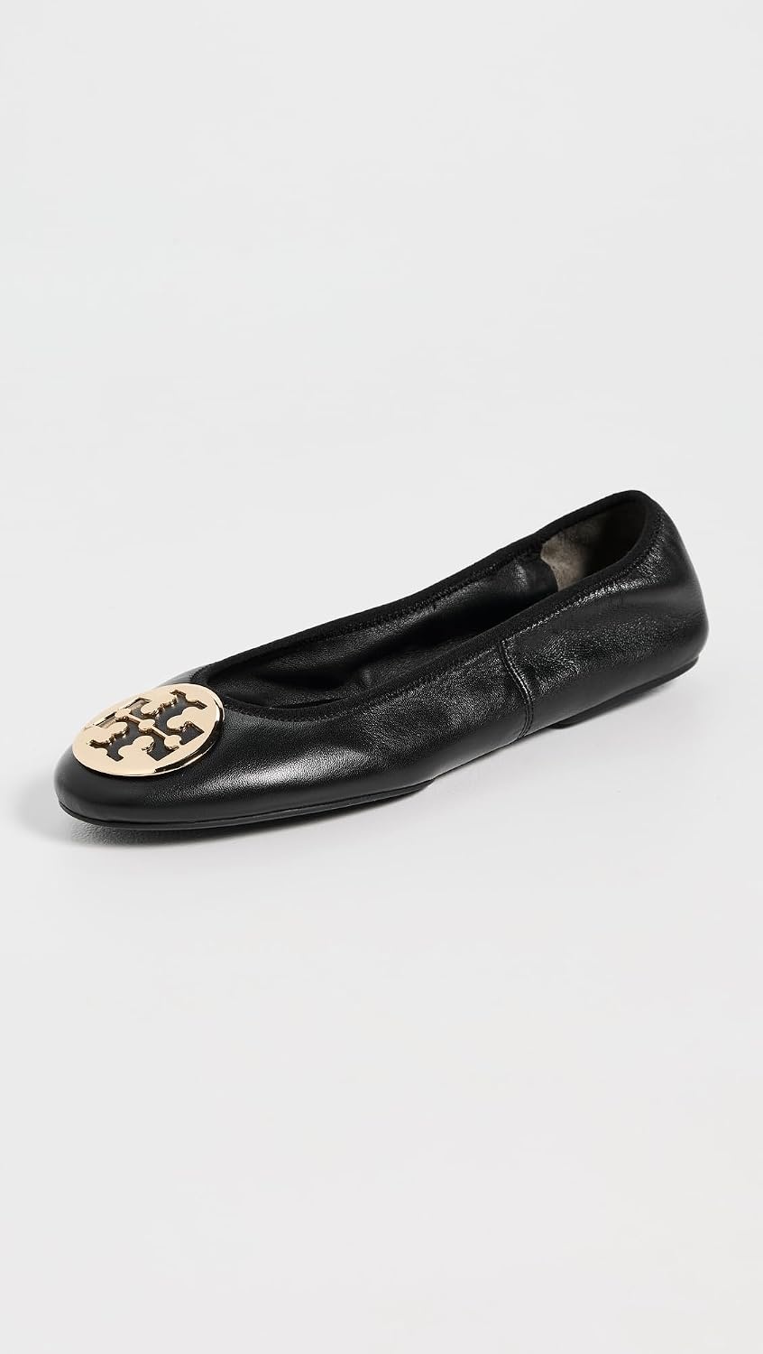 image:imageTory Burch Womens Reva Travel Ballet FlatsPerfect BlackGold