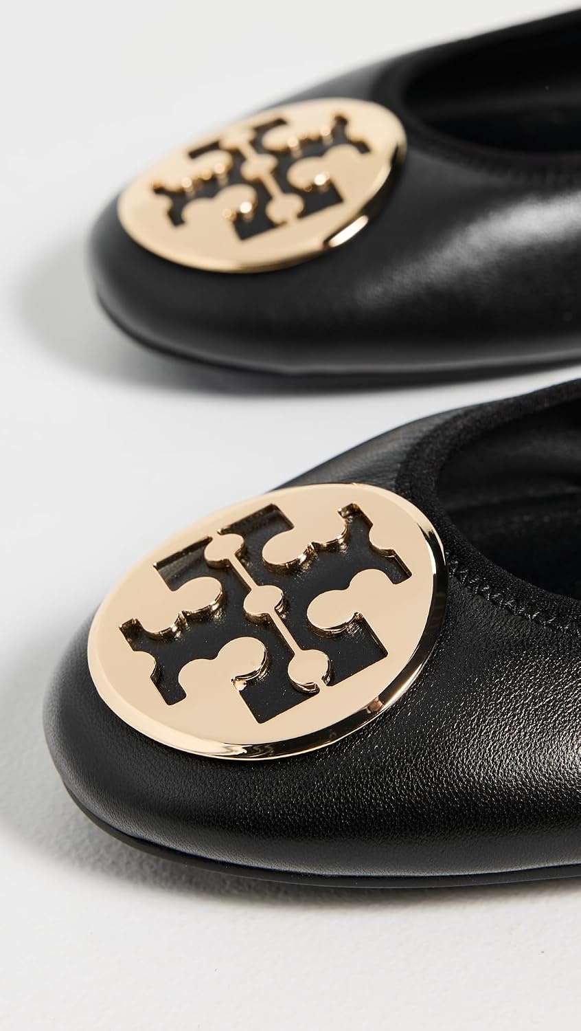 image:imageTory Burch Womens Reva Travel Ballet FlatsPerfect BlackGold