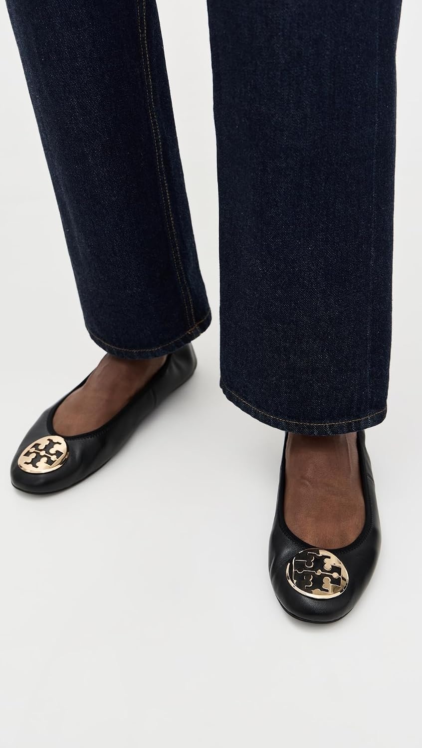 image:imageTory Burch Womens Reva Travel Ballet FlatsPerfect BlackGold