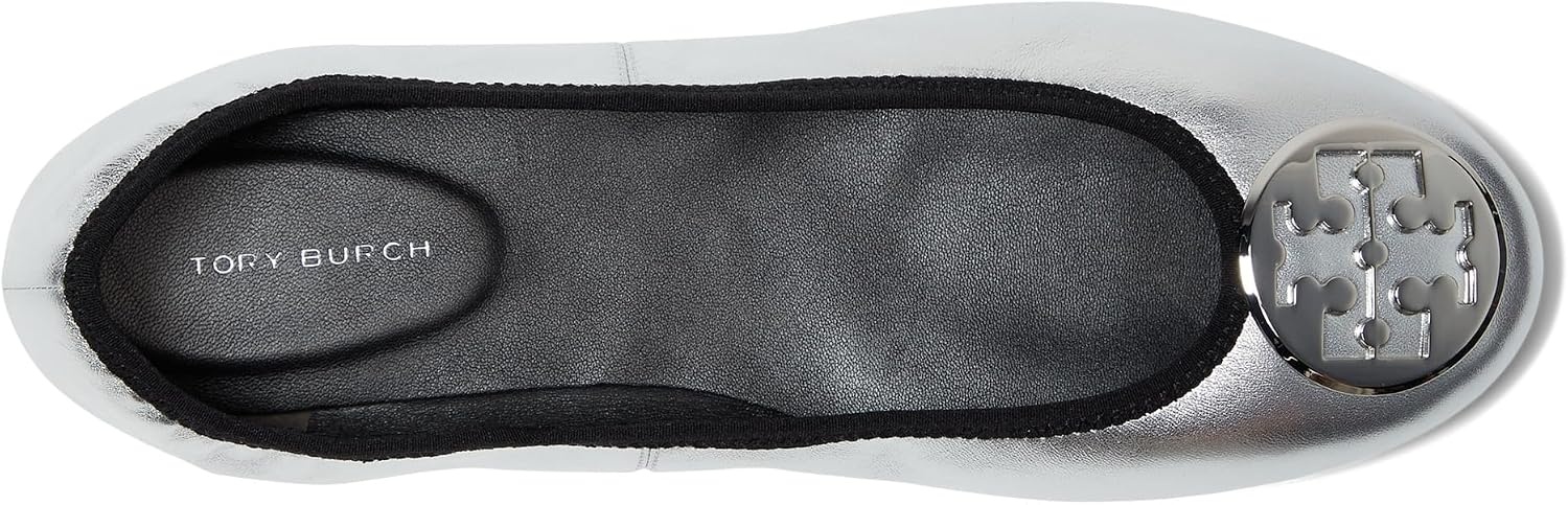 image:imageTory Burch Womens Reva Travel Ballet FlatsSilver