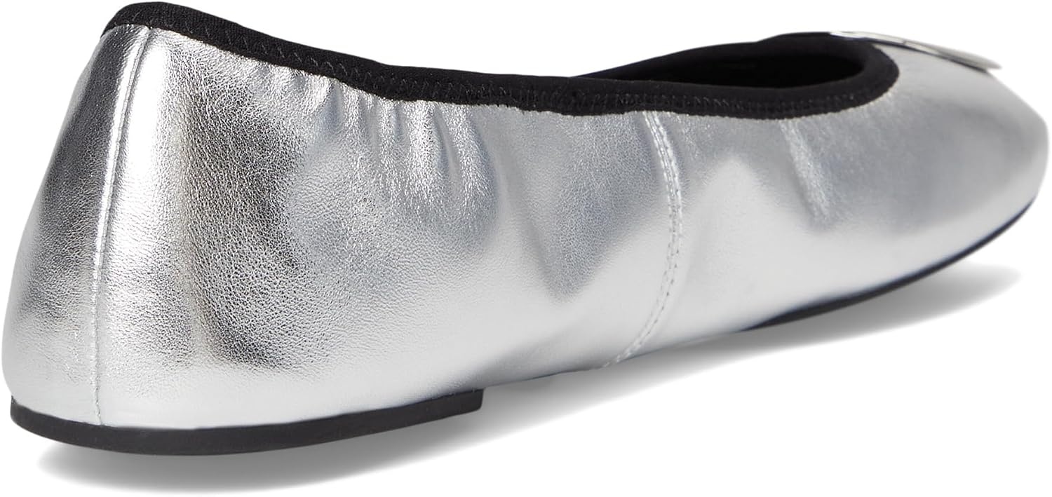 image:imageTory Burch Womens Reva Travel Ballet FlatsSilver
