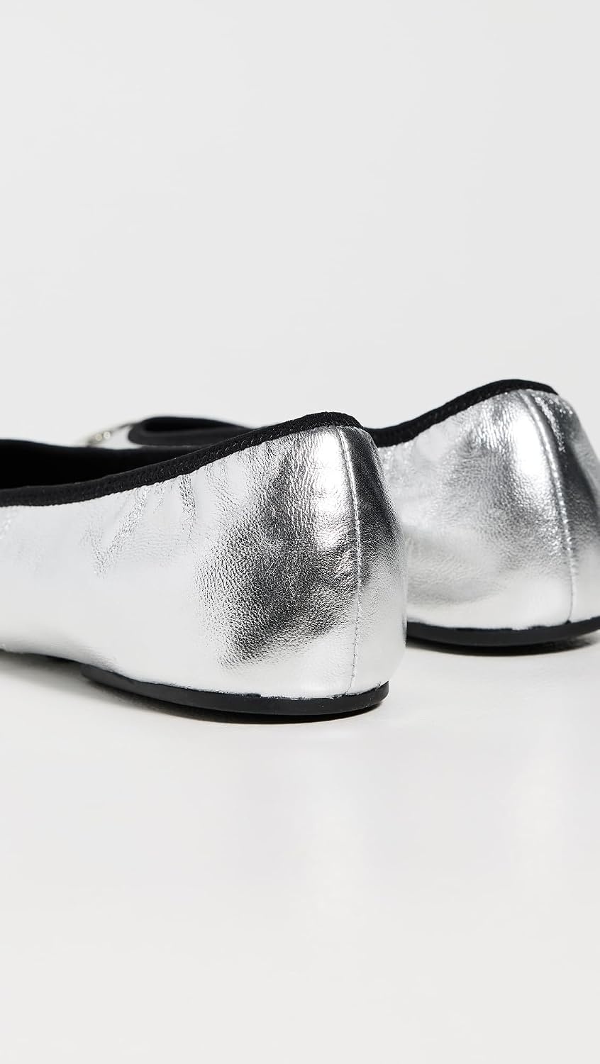 image:imageTory Burch Womens Reva Travel Ballet FlatsSilver