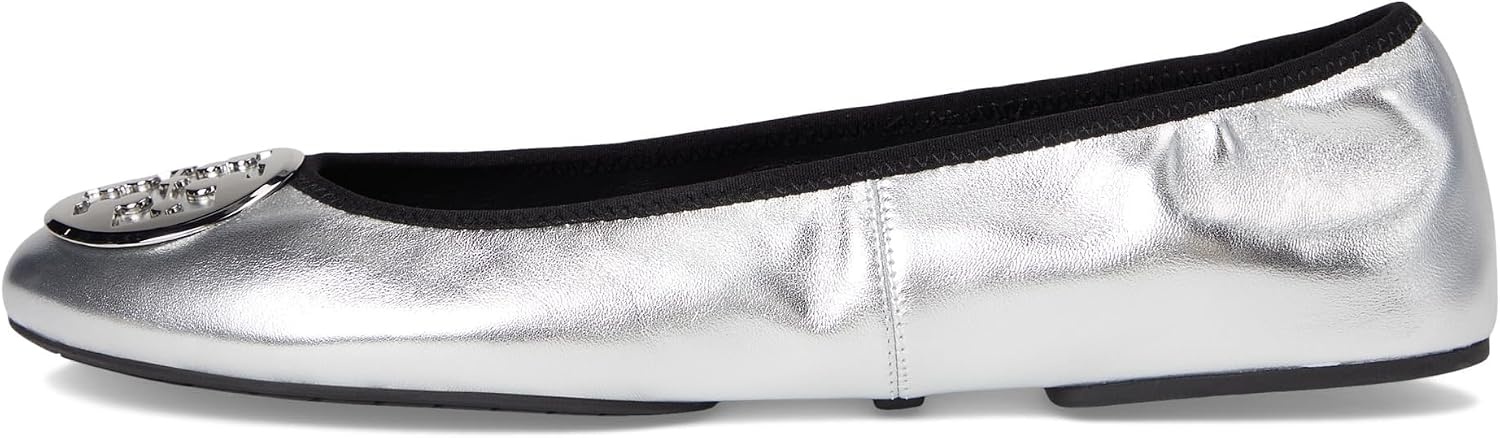image:imageTory Burch Womens Reva Travel Ballet FlatsSilver