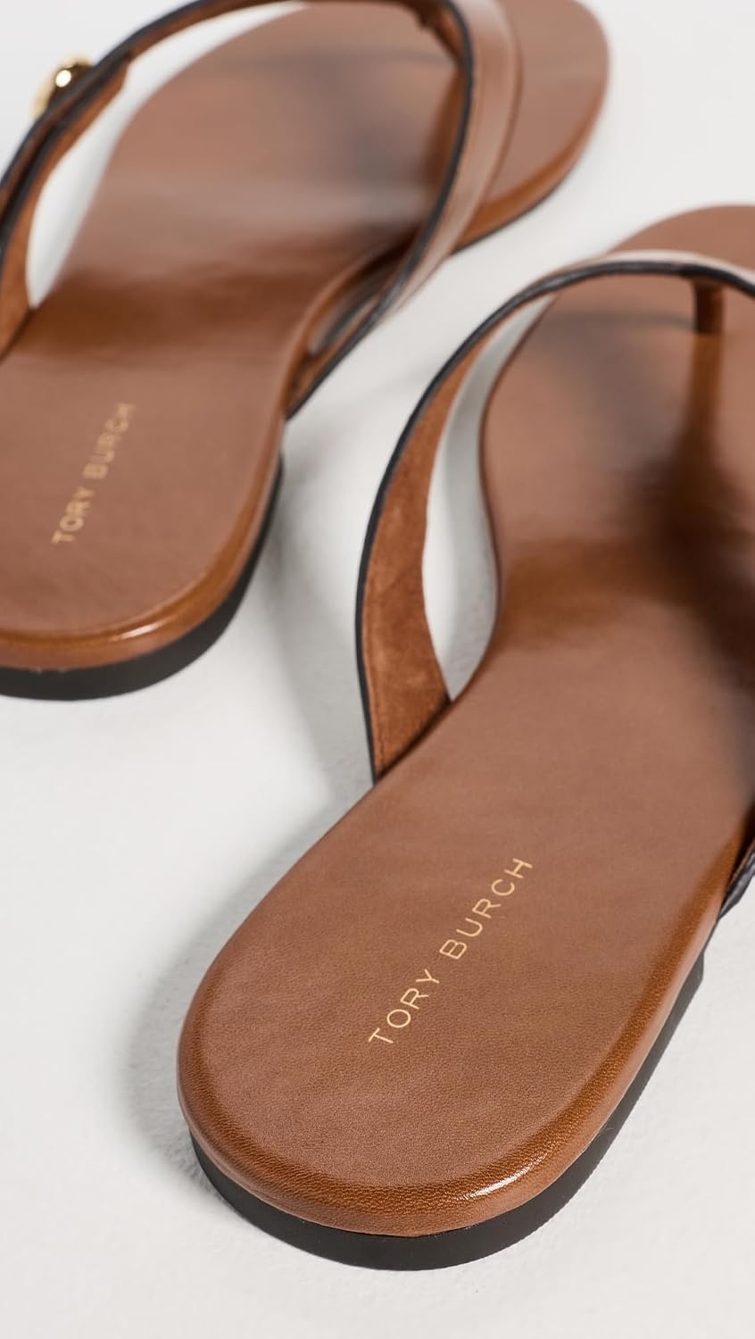 image:imageTory Burch Womens Romy Flip FlopsClassic Cuoio