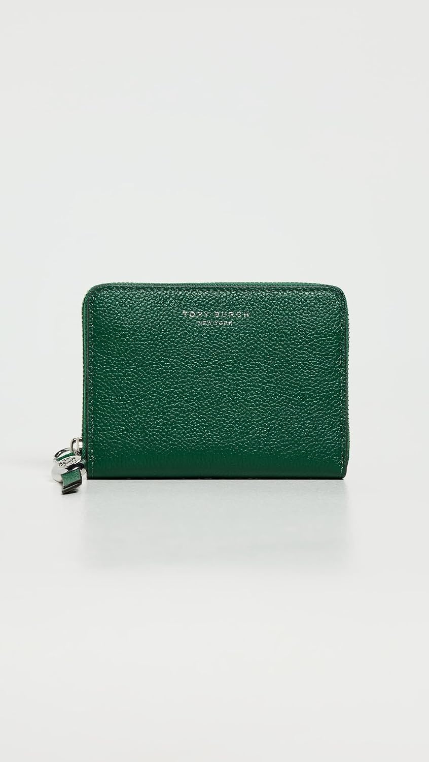 image:imageTory Burch Womens Romy Medium Zip Around WalletDark Kale