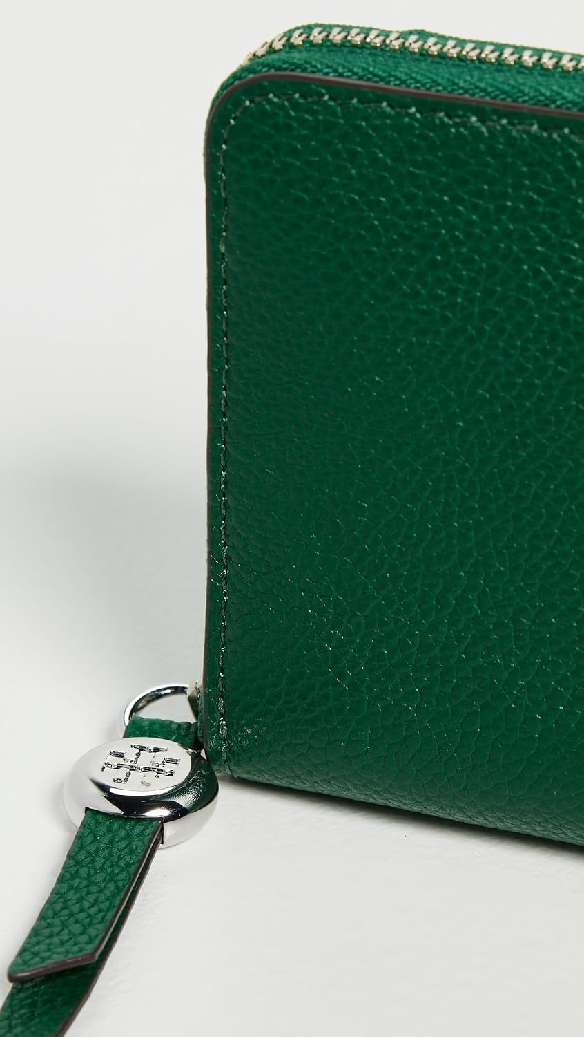 image:imageTory Burch Womens Romy Medium Zip Around WalletDark Kale