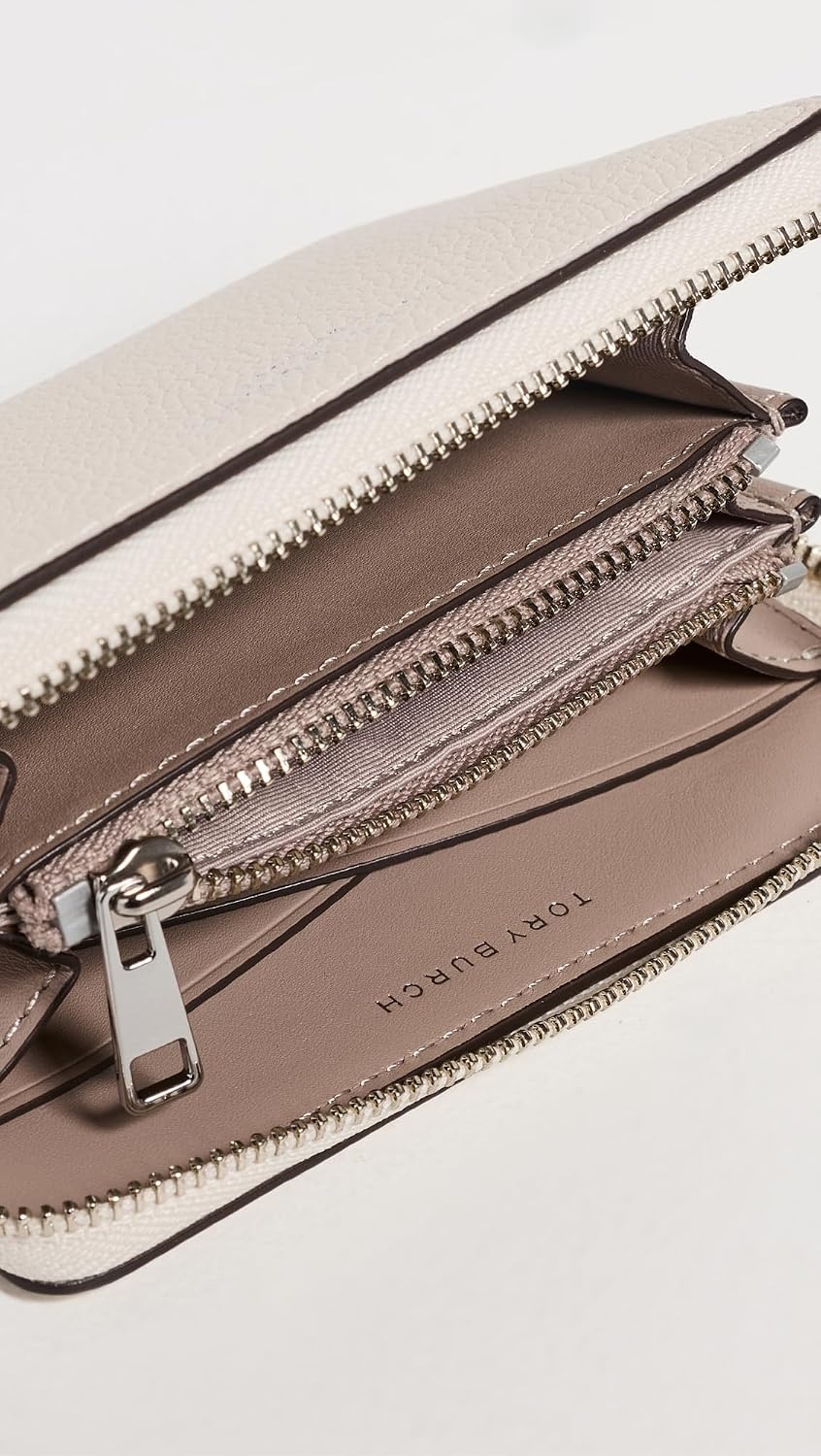 image:imageTory Burch Womens Romy Medium Zip Around WalletLight Cream