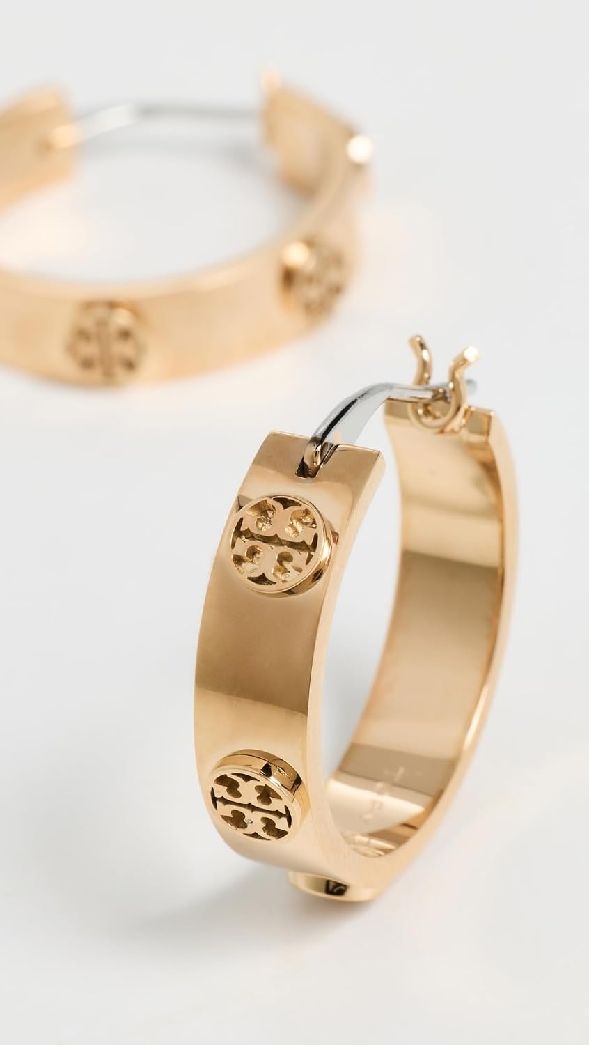 image:imageTory Burch Womens Small Miller Stud Hoop EarringsTory Gold