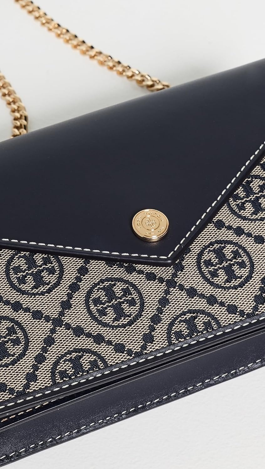 image:imageTory Burch Womens T Monogram Envelope Wallet On ChainTory Navy