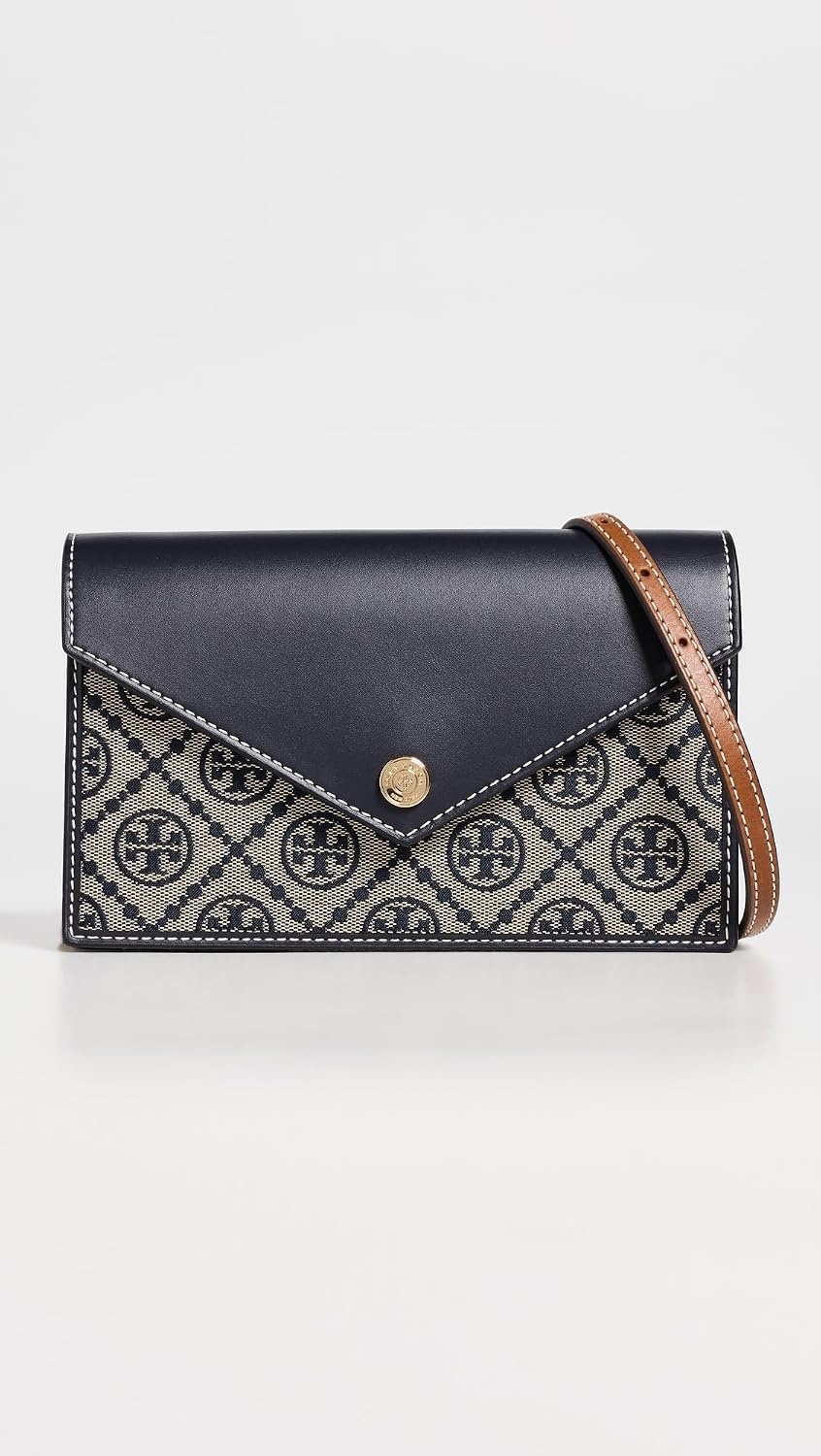 image:imageTory Burch Womens T Monogram Envelope Wallet On ChainTory Navy