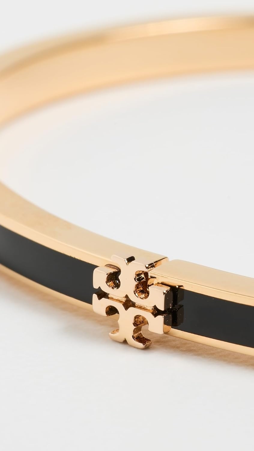 image:imageTory Burch Womens Thin Icon Enamel BraceletTory GoldBlack